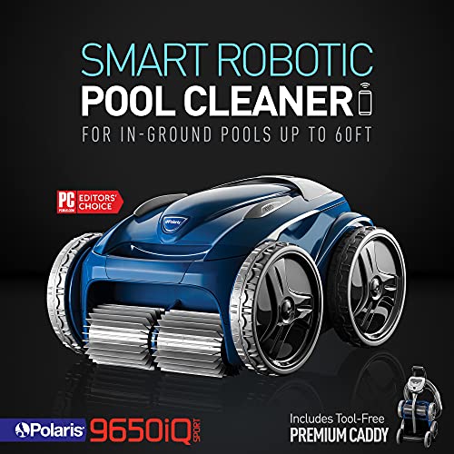 Polaris 9650iQ Sport Robotic Cleaner, Automatic Vacuum for InGround Pools up to 60ft, Smart App, WiFi, Amazon Alexa, 70ft Swivel Cable w/Strong Suction & Easy Access Filter Canister - Image 6