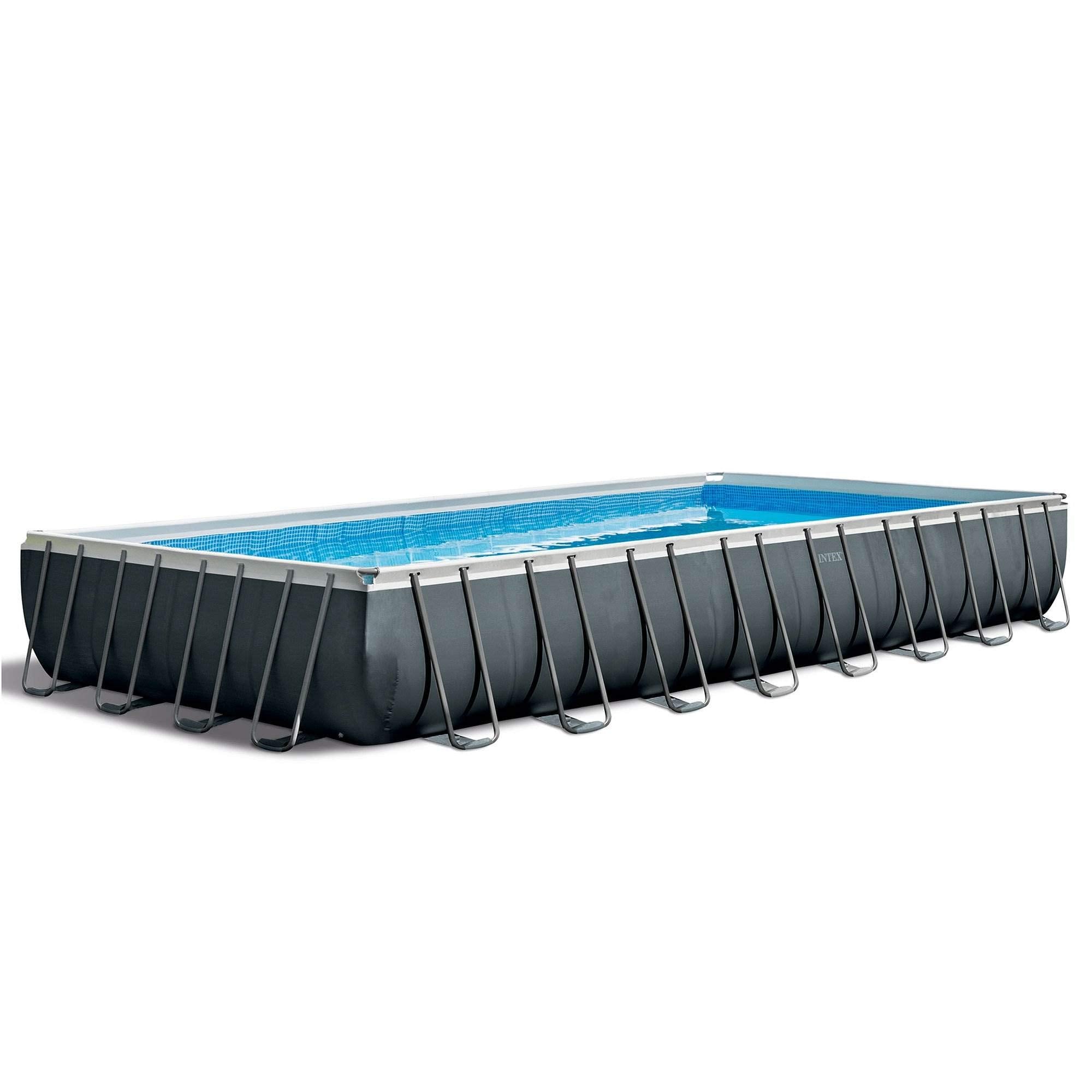 Intex 24ft x 12ft x 52in Ultra XTR Frame Rectangular Swimming Pool Set with Sand Filter Pump, Ladder, Ground Cloth, Cover and Robot Vacuum - Image 8