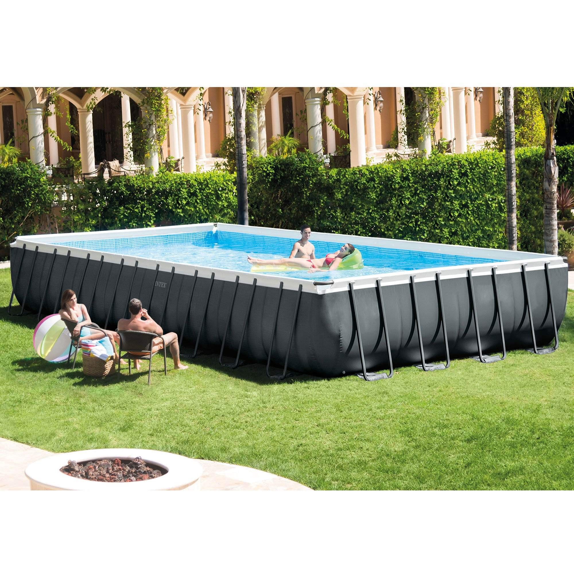Intex 24ft x 12ft x 52in Ultra XTR Frame Rectangular Swimming Pool Set with Sand Filter Pump, Ladder, Ground Cloth, Cover and Robot Vacuum - Image 6
