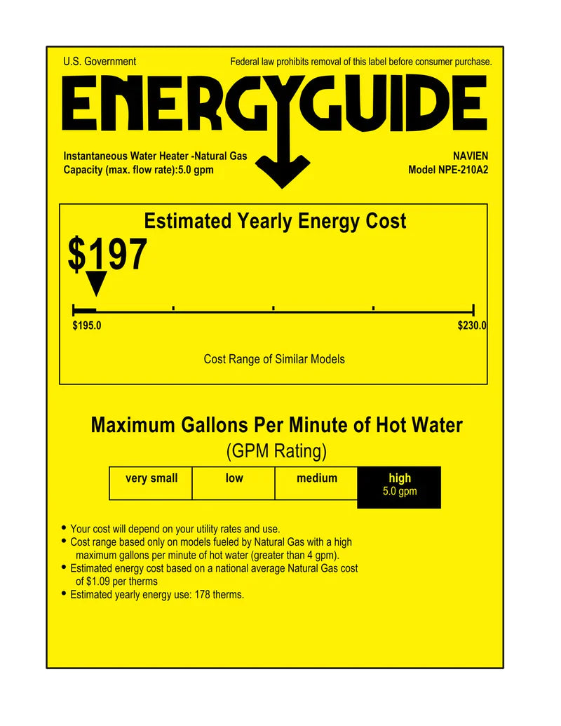 Navien NPE-210A2 High efficiency Condensing Tankless Water Heater - Image 2